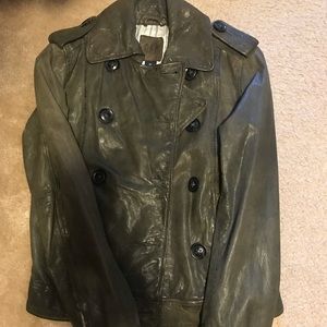 Gap vintage green leather jacket